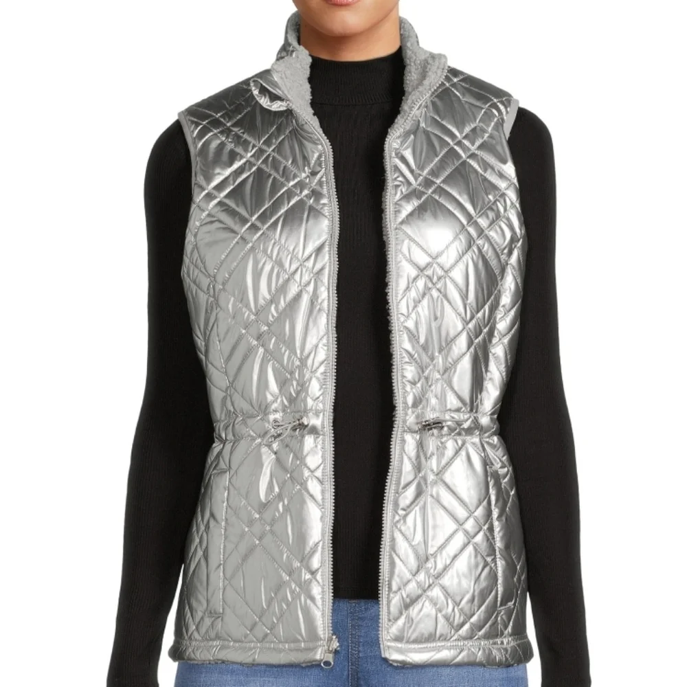 Time and Tru Women's Reversible Quilted Vest Plus Size 2x ✨️NWT✨️